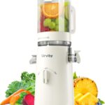 Juicer Machines, 2-in-1 Cold Press Juicer for Juice & Sorbet, suit for Vegetable and Fruit with 5-Inch Wide Chute, Powerful Masticating/High-Yield High Nutrients/Rev Mode/Easier Clean (White)