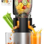 juicer machines with 5.8″ Large Feed Chute, Slow masticating cold press juicer for Whole Fruits & Vegetables, easy to clean Design, High Juice Yield Home juicer for Daily Wellness