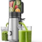 Juicer Machines, 5.3″ Wide Feed Chute Cold Press Juicer for Whole Vegetables & Fruits, High Juice Yield, BPA Free (Slivery)